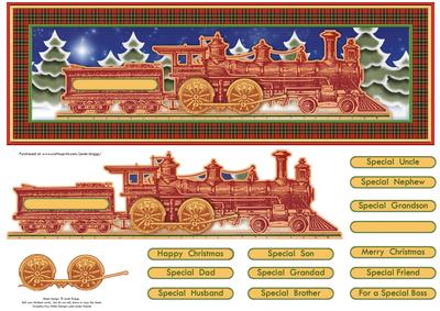 Christmas Vintage Train Quick Card for Men