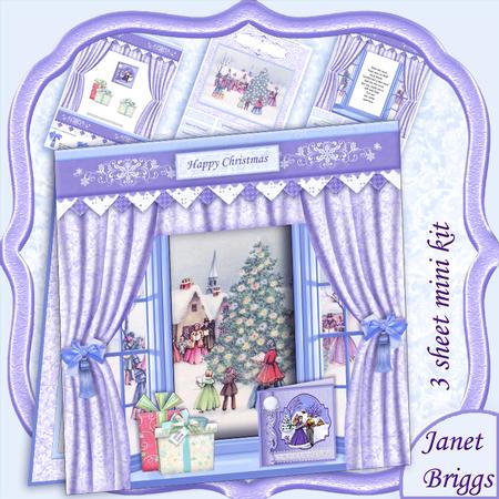 Vintage Carol Singers Christmas Window Aperture 8x8 Mini Kit