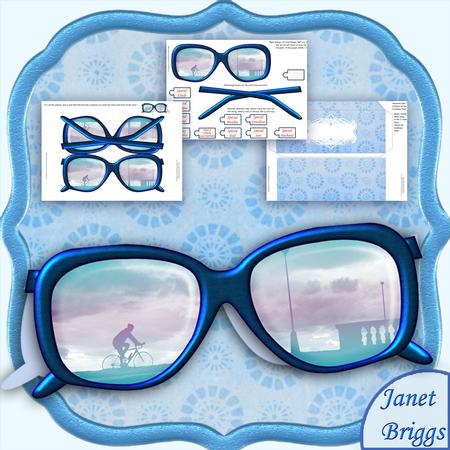 Reflection in Cycling Glasses Shaped Card Kit