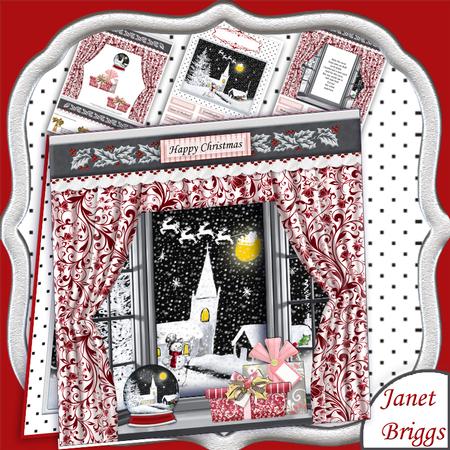 Christmas Eve Window Aperture 8x8 Mini Kit Winter Scene 2