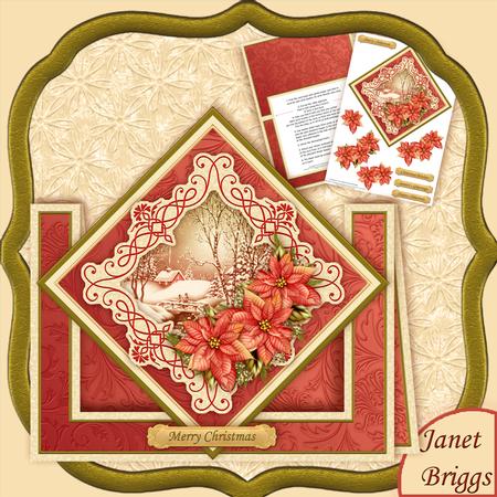 Christmas Winter Florals Diamond Front Mini Kit Decoupage 2