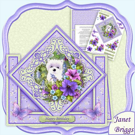 Little Westie Diamond Front Mini Kit & Decoupage