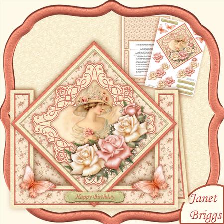 Lady Rose Diamond Front Mini Kit & Decoupage