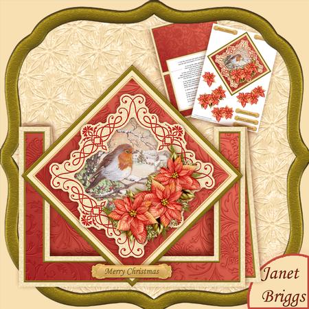 Christmas Robin Diamond Front Mini Kit Decoupage