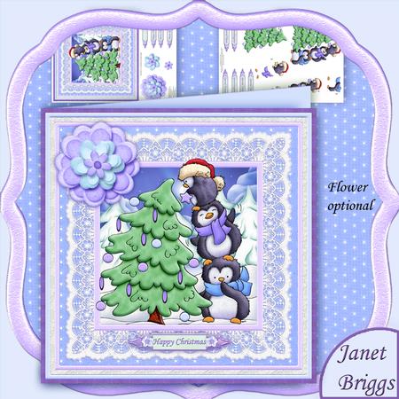 Penguin Fun Decorate the Tree 8x8 Christmas Mini Kit