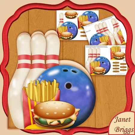 Bowling Night Out Shaped Card Mini Kit & Decoupage