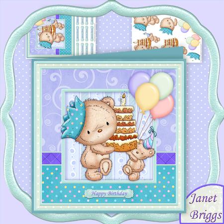 Time to Share Cake Birthday 8x8 Mini Kit & Decoupage