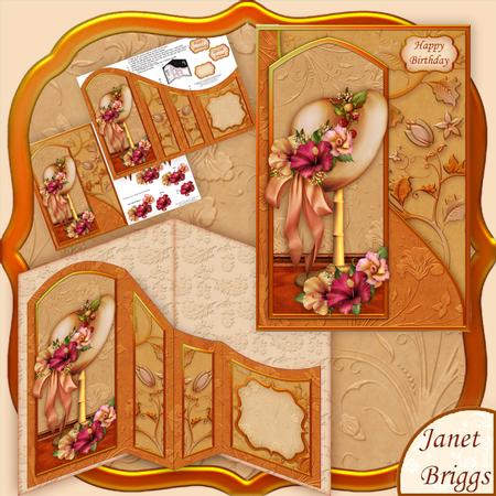 Floral Hat A5 with Concertina Insert Mini Kit