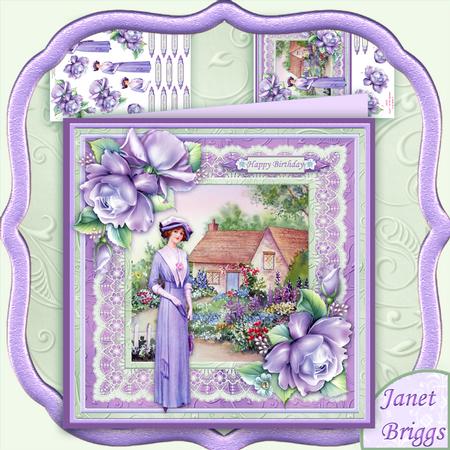 Lady in Cottage Garden 8x8 Mini Kit & Decoupage