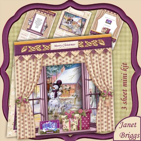 Winter Cottage Christmas Window Aperture 8x8 Mini Kit