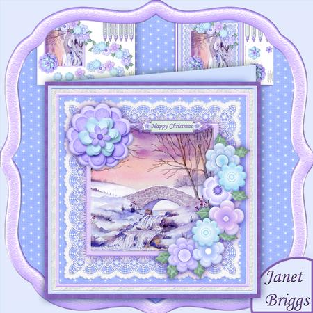 Christmas Winter Waterfall 8x8 Decoupage Mini Kit