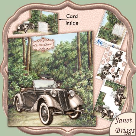 Vintage Car Shaped Card Kit & Decoupage