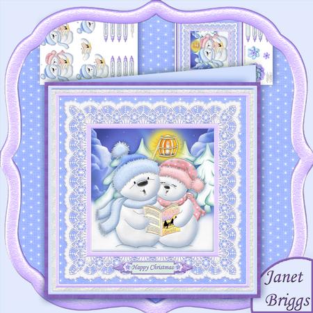 Singing Snowmen Christmas 8x8 Mini Kit & Decoupage