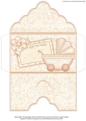 New Baby Pram Money Wallet Gift Voucher Envelope