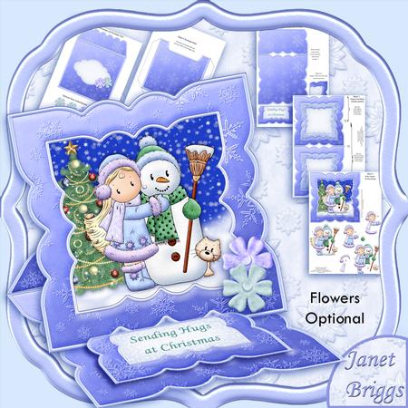 Christmas Snow Hugs Easel Card Kit & Decoupage