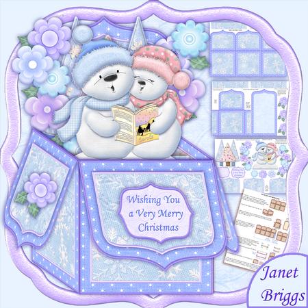 Singing Snowmen Christmas Pop Up Box Card 7.5"
