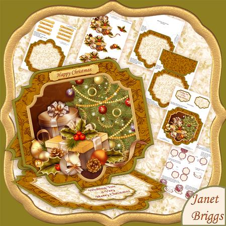 Gifts Beneath the Christmas Tree Large Easel Card Kit 7.5"