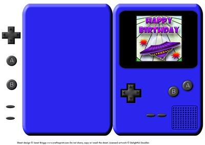 Gameboy Shape Card Birthday Boy