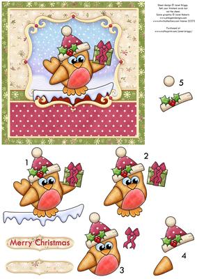 Christmas Robin with Gift Card Topper & Decoupage