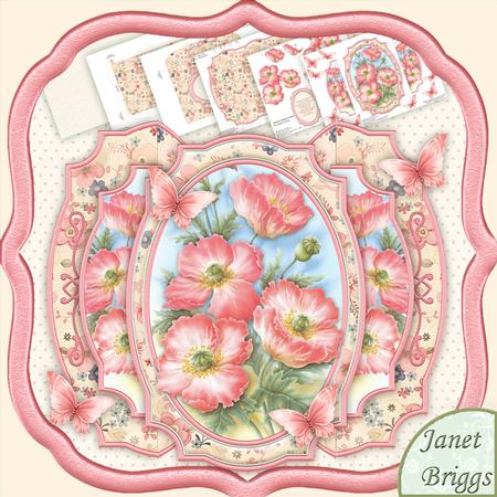 Poppies & Decoupage Double Pop Out Card Kit