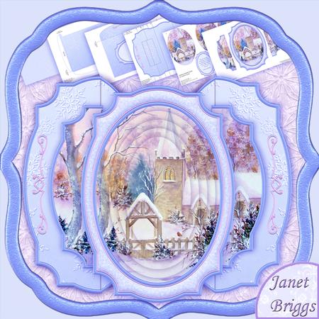 Snowy Church Christmas Double Pop Out Card Kit