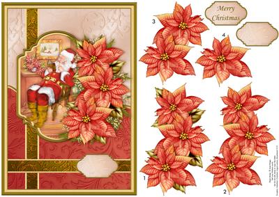 Santa Relaxing Christmas Card Topper & Decoupage
