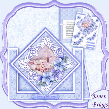 Christmas Winter Church Diamond Front Mini Kit Decoupage 2