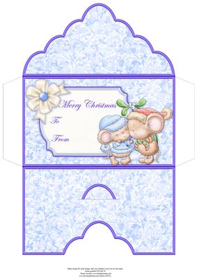 Christmas Money Wallet Mistletoe Mice