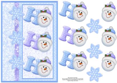 Ho Ho Ho Snowman Baubles Card Topper & Decoupage