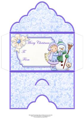 Christmas Money Wallet Snowman Hugs