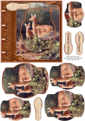 Woodland Deer Card Topper & Pyramage