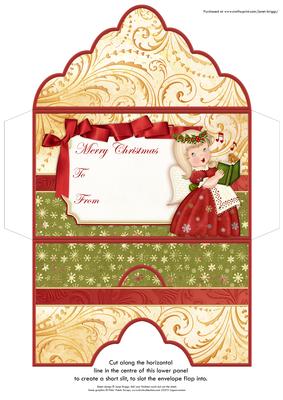 Carol Singing Angel Christmas Money Wallet Envelope