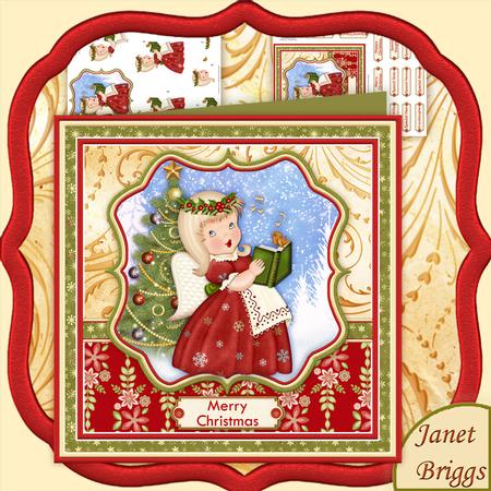 Carol Singing Angel 7x7 Christmas Mini Kit & Decoupage