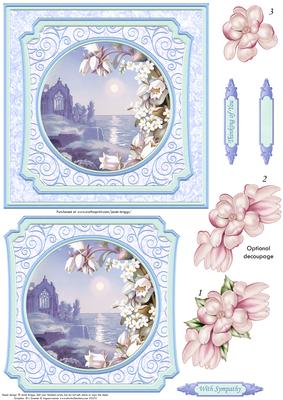 Tranquil Ocean Sympathy Card Topper & Quick Decoupage