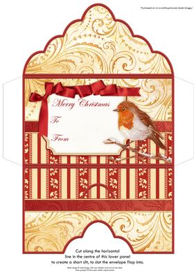 Christmas Robin Christmas Money Wallet Envelope