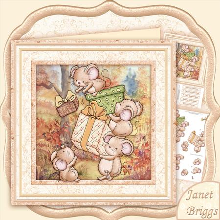 Tipsy Topsy Mice 8x8 Mini Kit & Decoupage