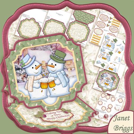 Cheers Chilly Christmas Large Easel Card Kit 7.5"