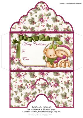 Mistletoe Kiss Christmas Money Wallet Envelope
