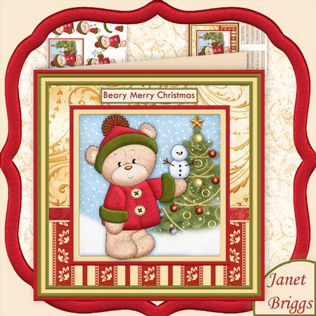 Barclay Bear & Snowman Christmas Mini Kit & Decoupage