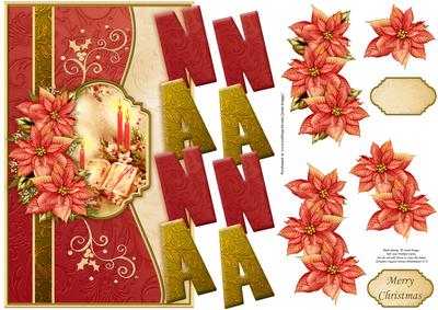Poinsettia & Candles Over the Side Nana