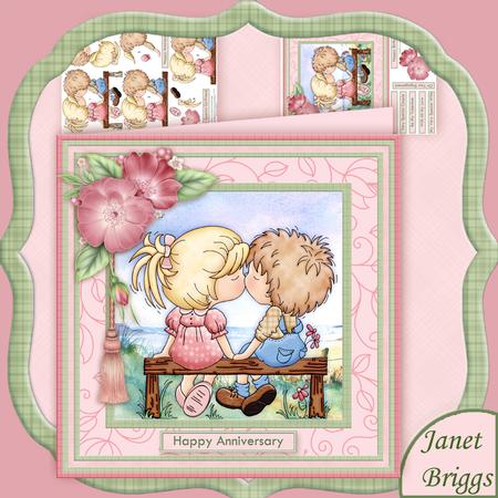 First Kiss Valentine, Anniversary, Mini Card Kit