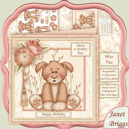 Have a Wuffly Day 8x8 Card Mini Kit & Decoupage