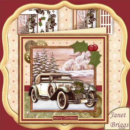 Christmas Classic Car 8x8 Mini Kit & Decoupage