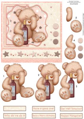 Happy Hangover 6x6 Birthday Card Topper & Decoupage