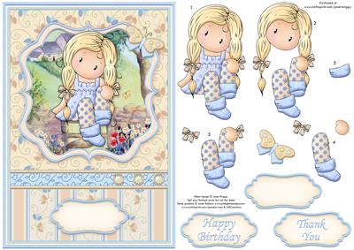 Thoughtful Chloe Female Birthday Card Topper and Decoupage