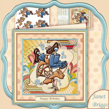 Hip Hop Break Dancer 8x8 Mini Kit & Decoupage