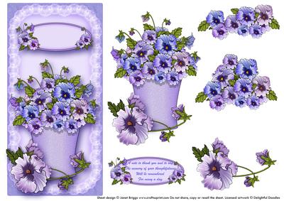 Pansy Pot Topper & Decoupage