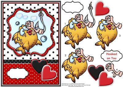 Hooked on You Valentine's Day Card Topper & Decoupage