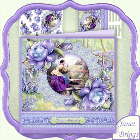 Lady & Dog Waiting at the Fence Mini Kit & Decoupage
