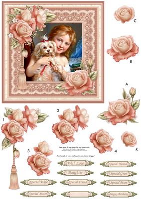 Puppy Cuddles Card Topper & Decoupage